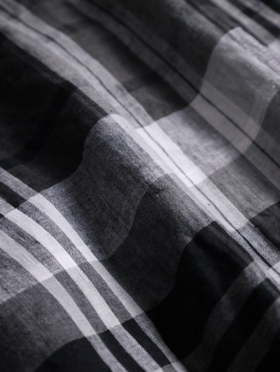 Paul Smith linen check shirt black-gray-white