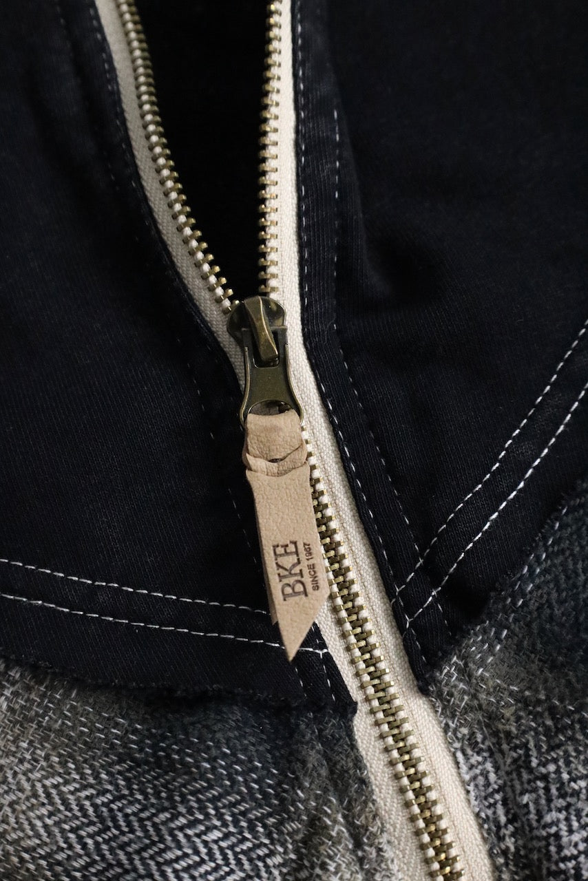 ombre textile switch over zip jacket black-white