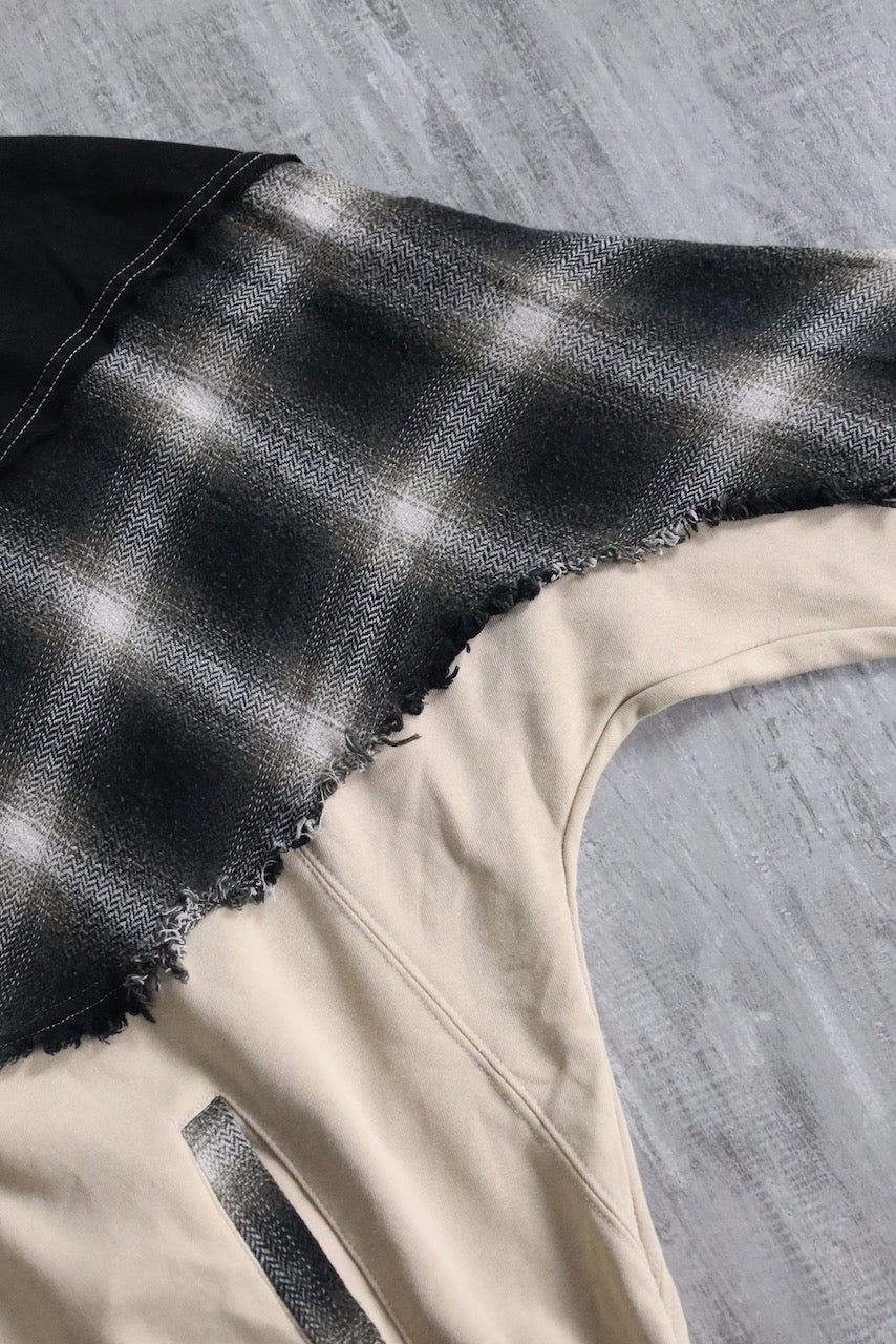 ombre textile switch over zip jacket black-white