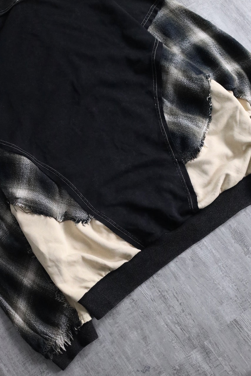 ombre textile switch over zip jacket black-white