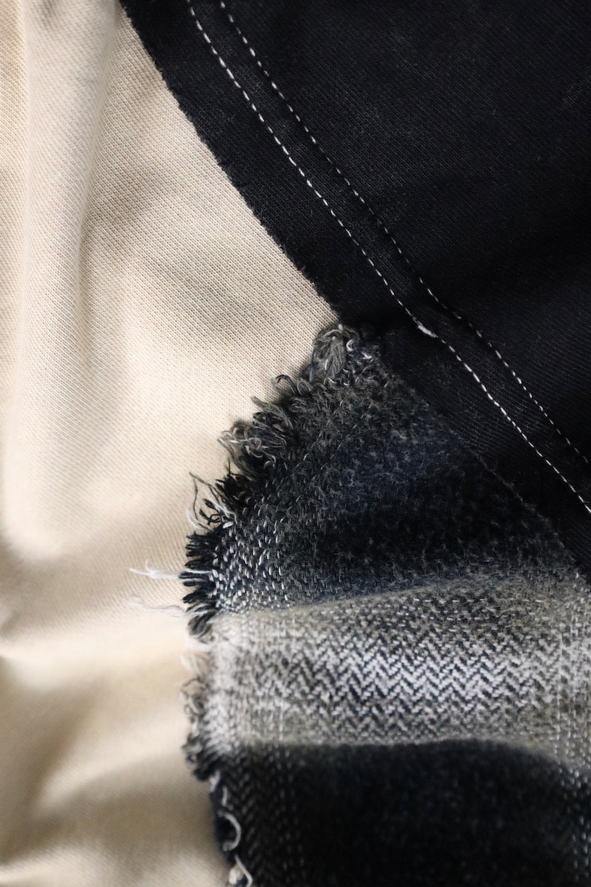 ombre textile switch over zip jacket black-white
