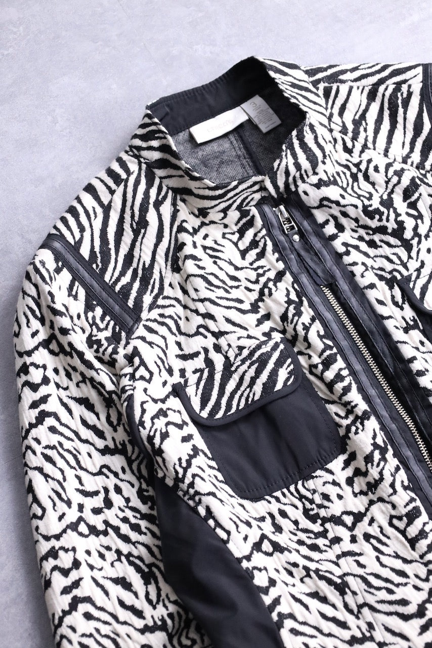 CHICO'S zebra pattern jacket white-black