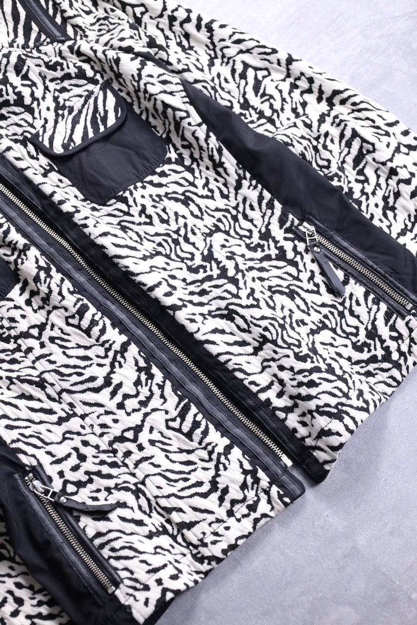CHICO'S zebra pattern jacket white-black