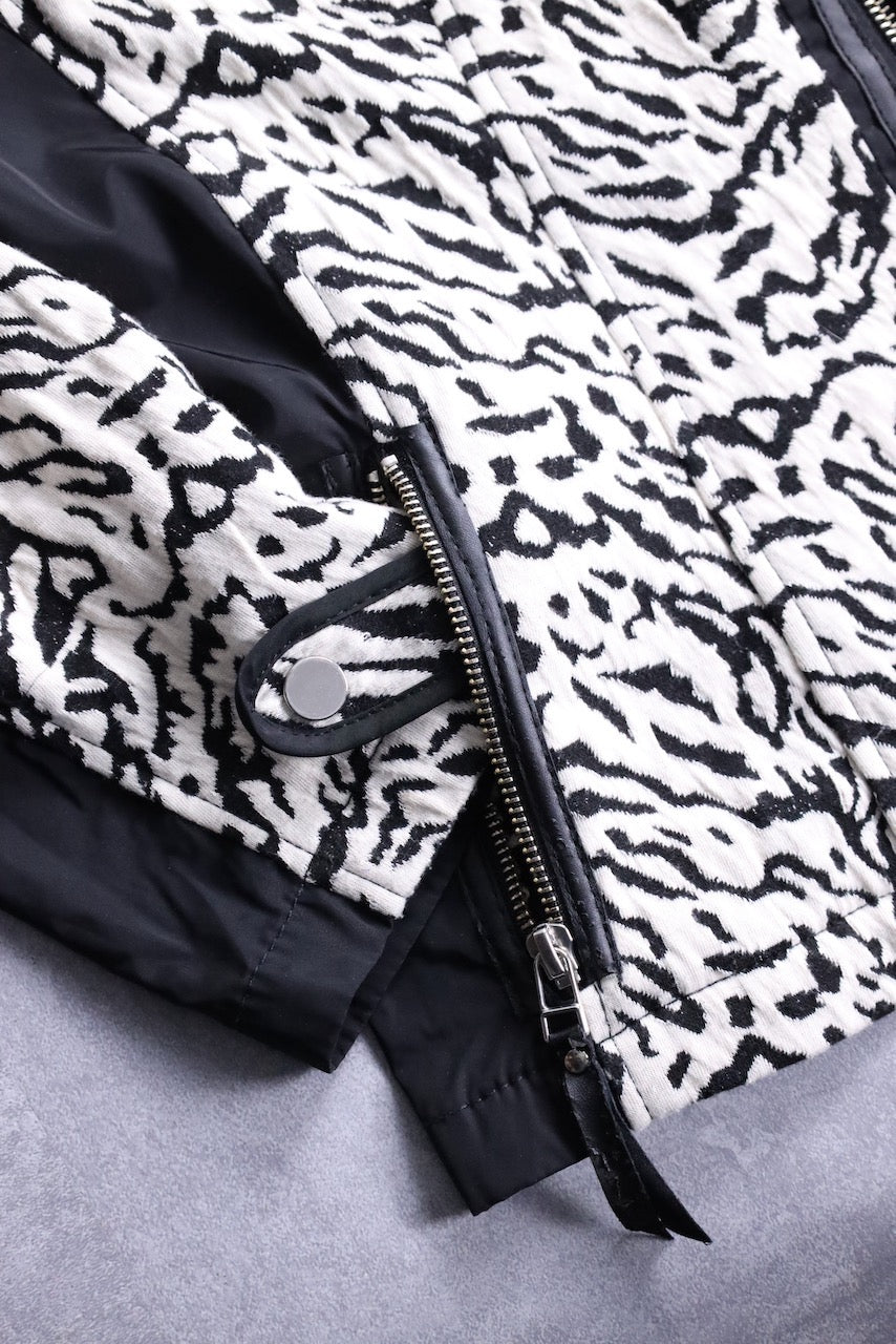 CHICO'S zebra pattern jacket white-black