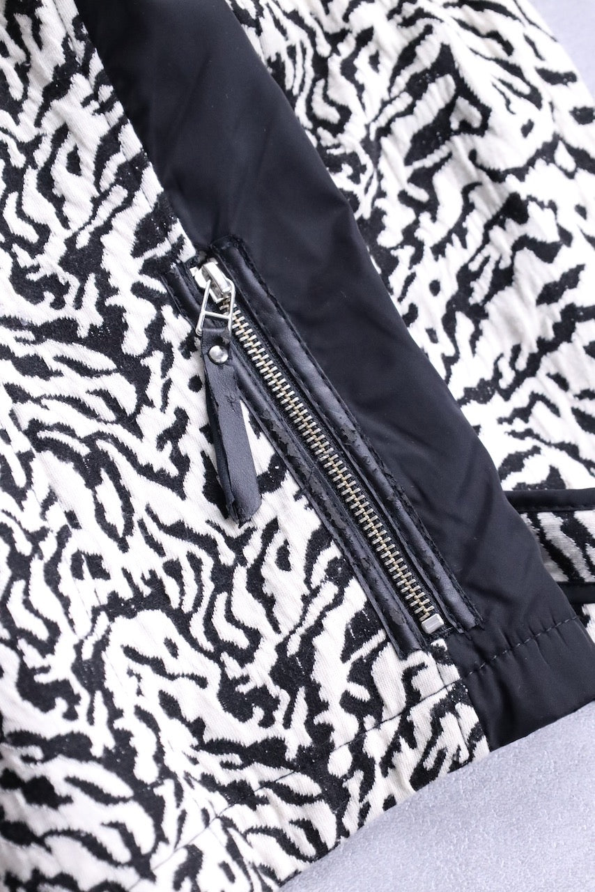 CHICO'S zebra pattern jacket white-black