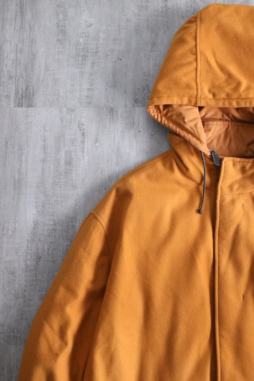 HERMES reversible cashmere down jacket orange
