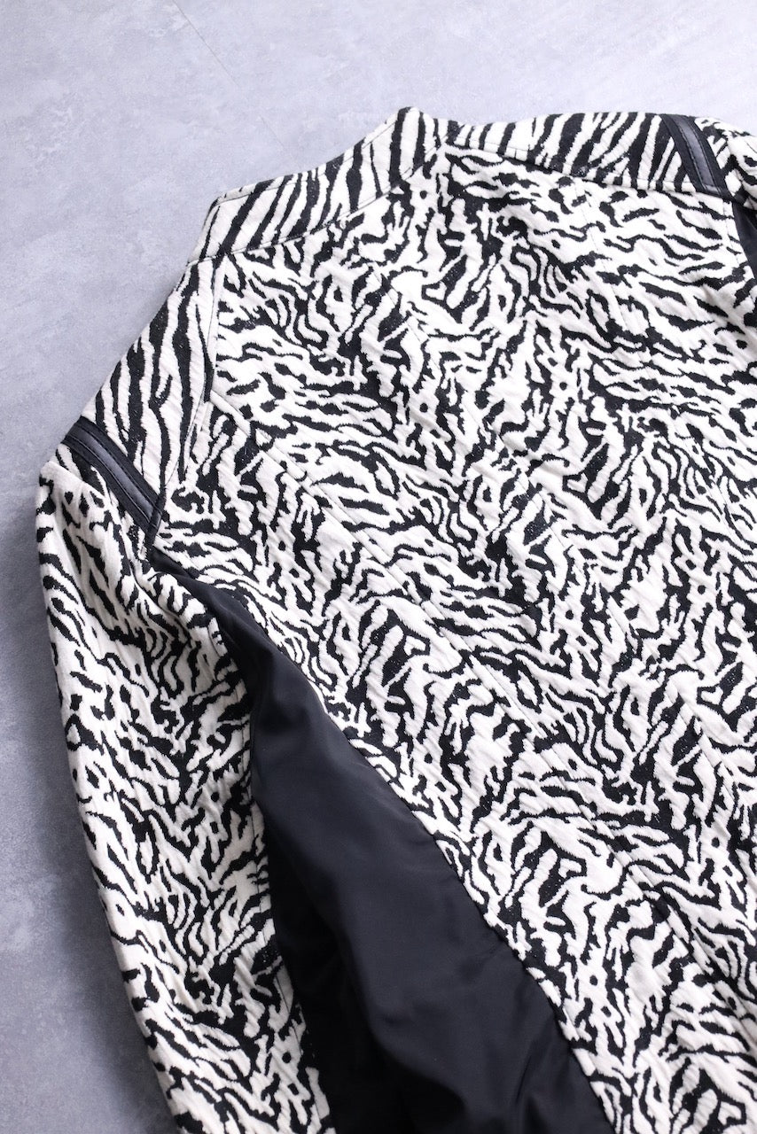 CHICO'S zebra pattern jacket white-black