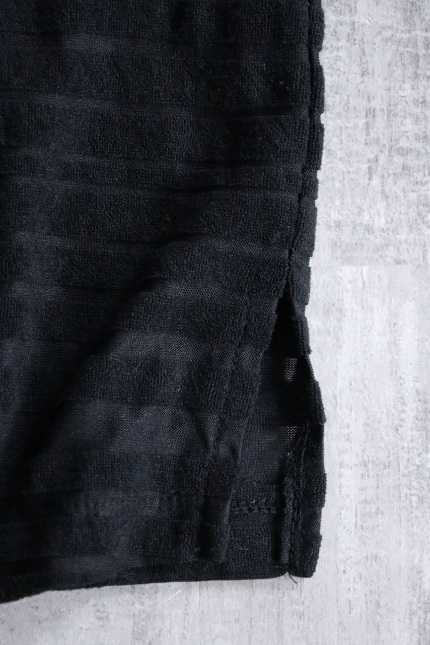 long zip knit vest hoodie black