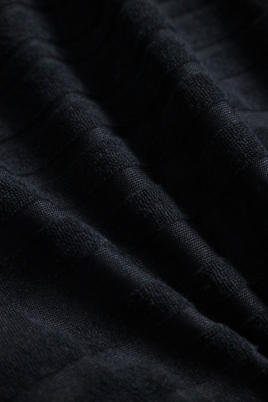 long zip knit vest hoodie black