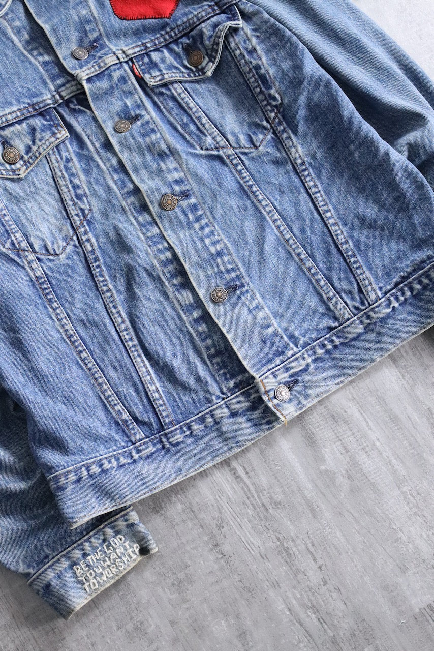 Levi's heart patch denim jacket blue