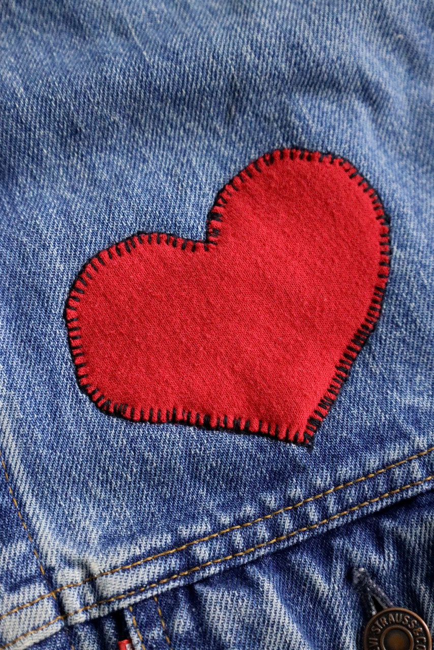Levi's heart patch denim jacket blue