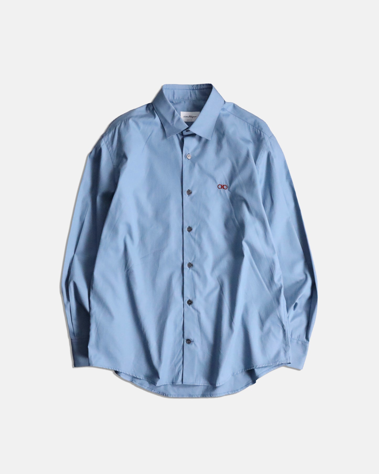 ferragamo one point design shirt blue