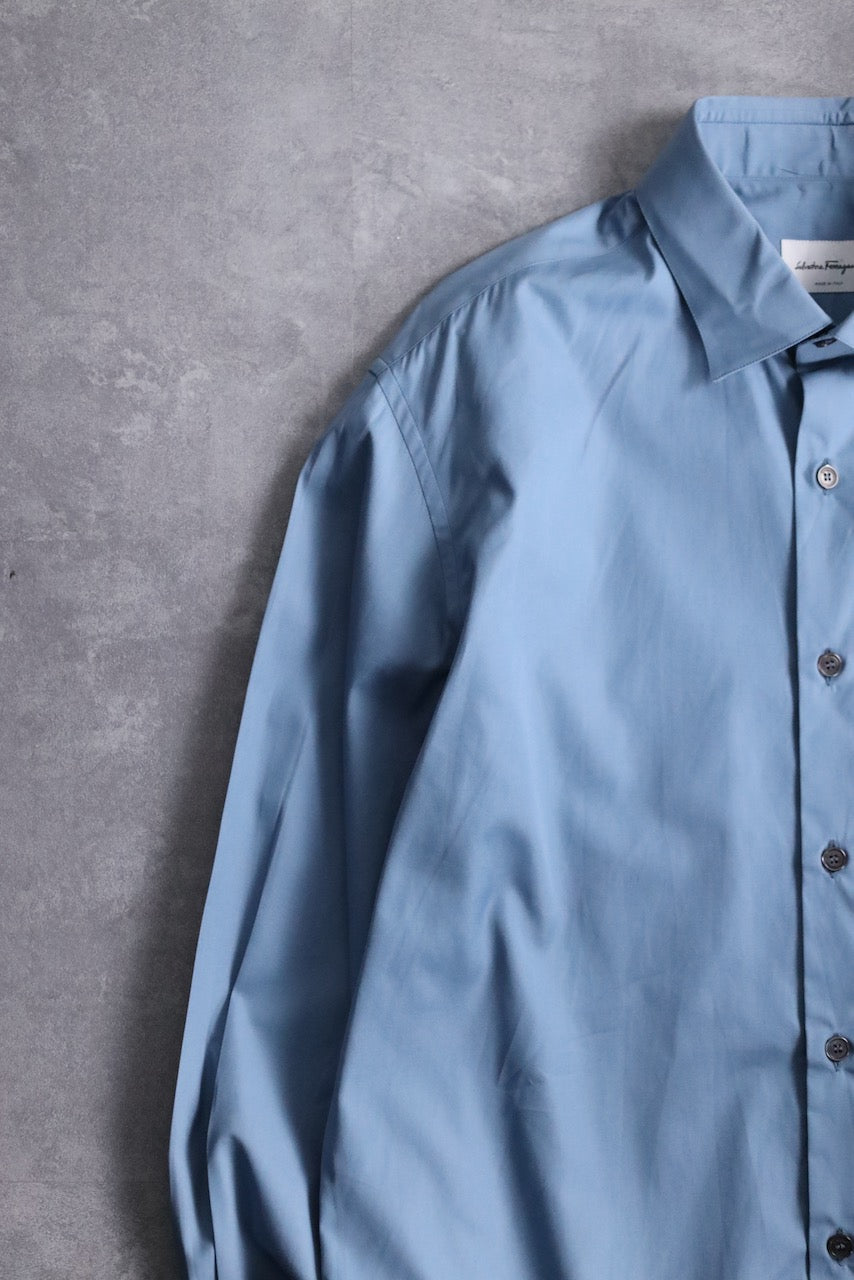 ferragamo one point design shirt blue