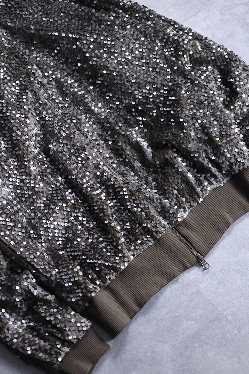 sequins jog top brown