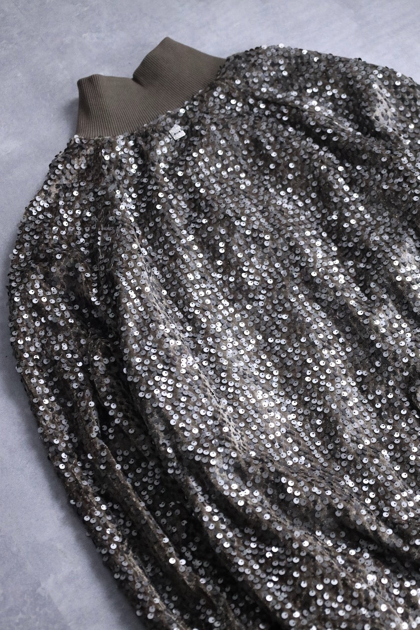 sequins jog top brown
