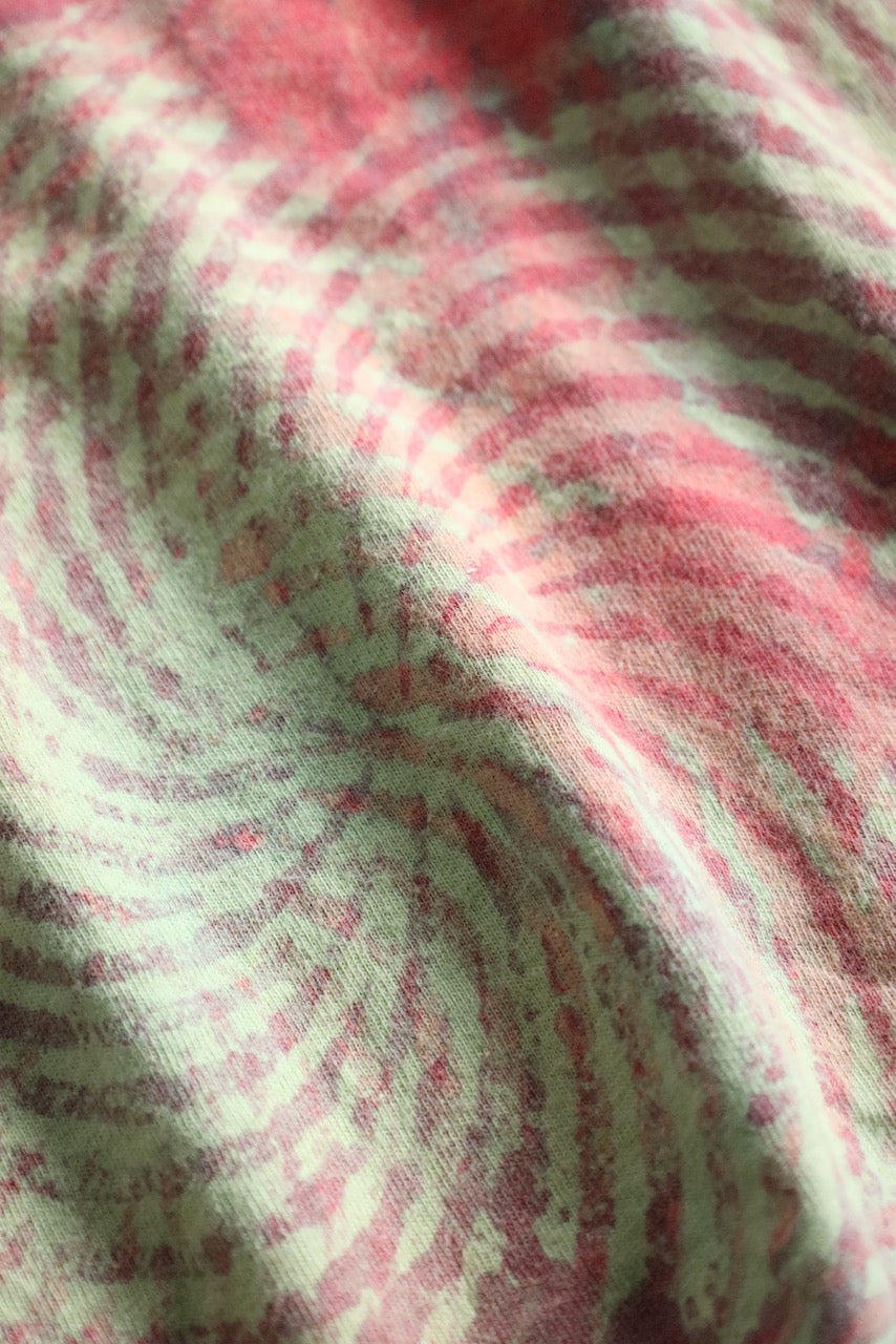 90's tie dye henry neck tee pink-beige