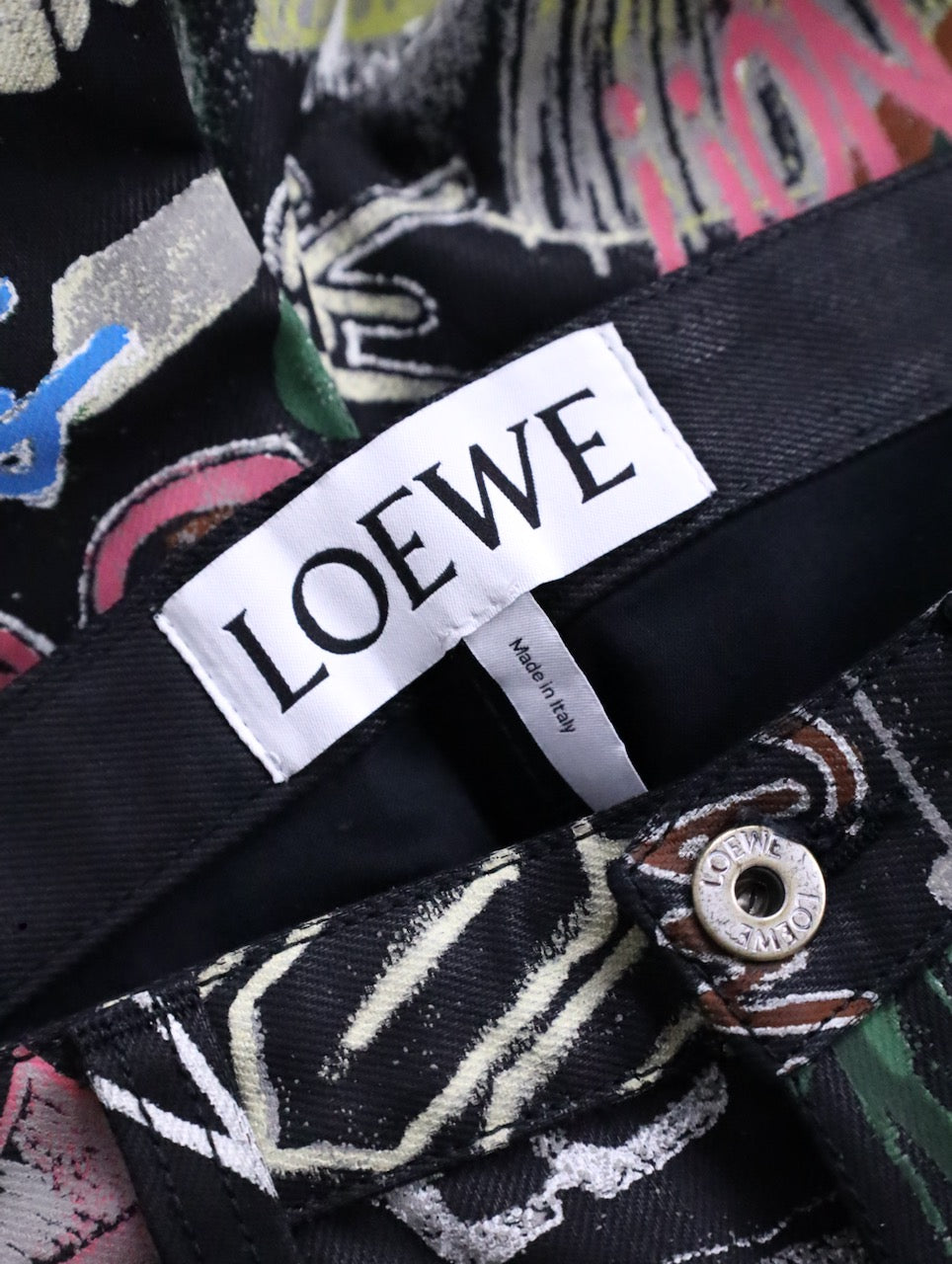 LOEWE graffiti denim pants multi