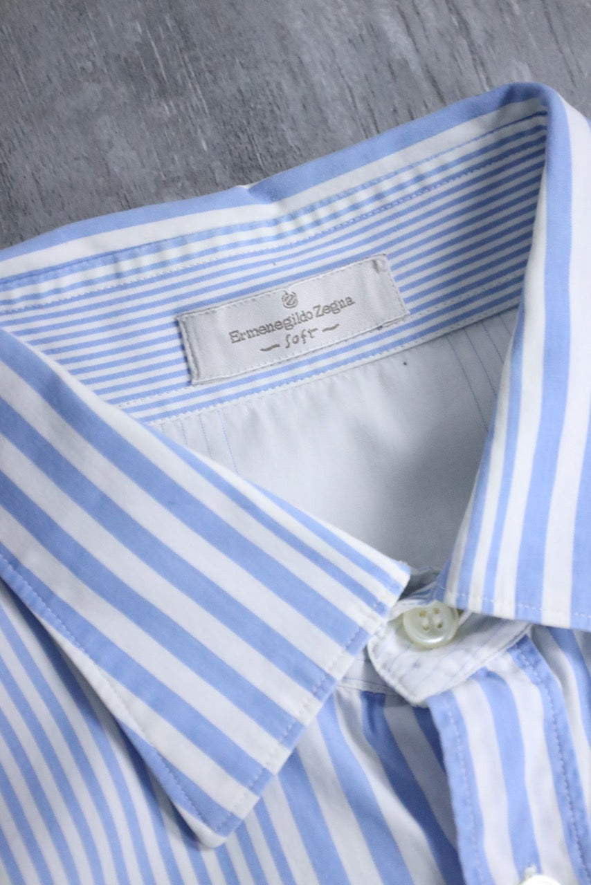 Ermenegildo Zegna stripe shirt white-lightblue