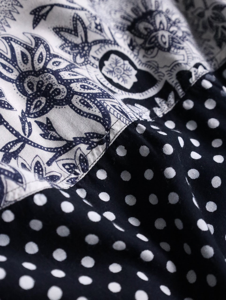 90s patch dolman sleeve dot jacket black-white