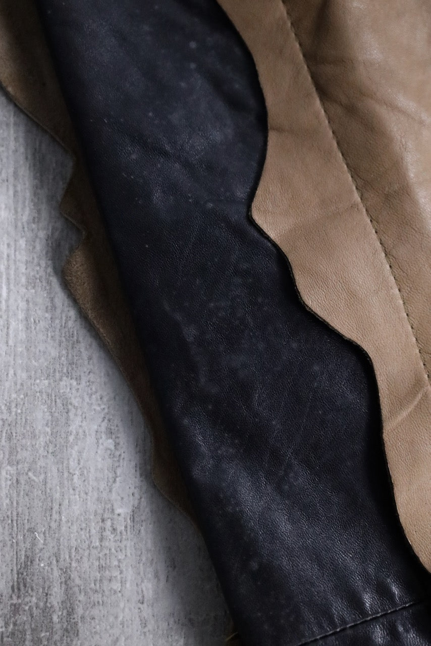 swicth design leather pants brown
