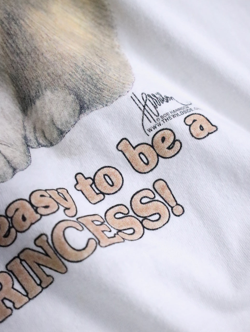 90s cat print tee white