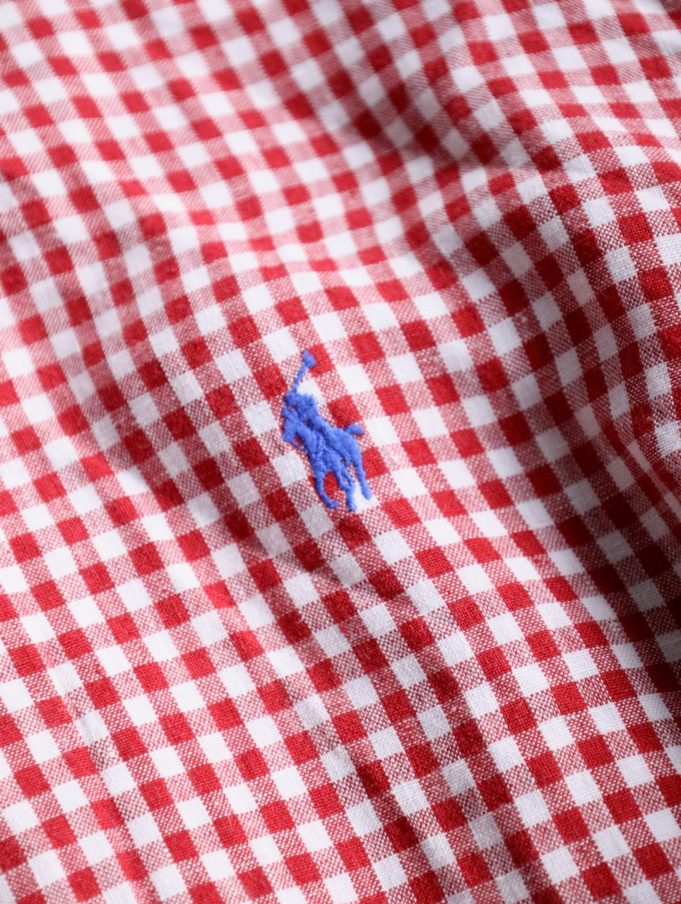 Ralph Lauren linen gingham check shirt red-white