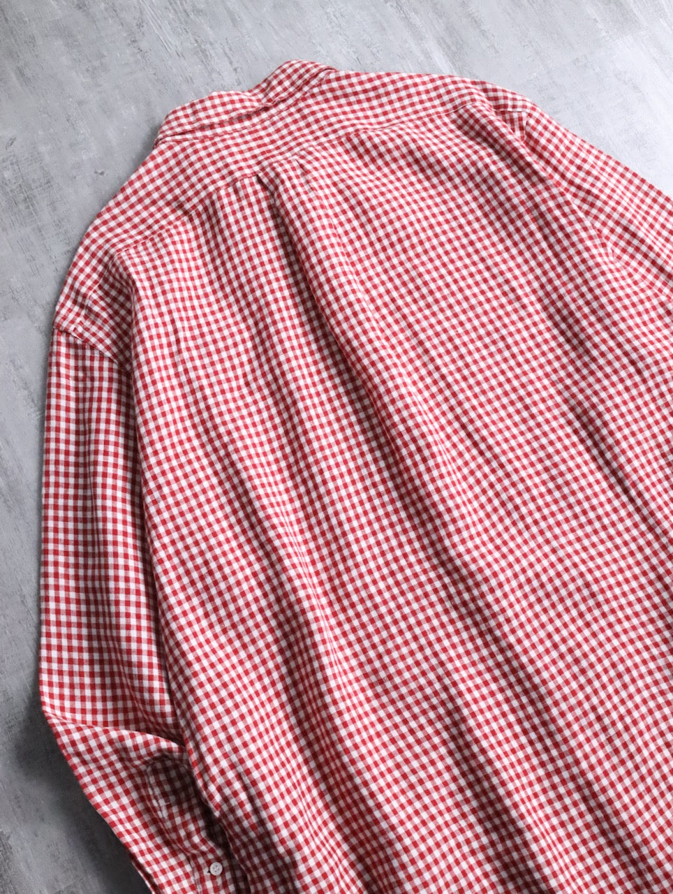 Ralph Lauren linen gingham check shirt red-white