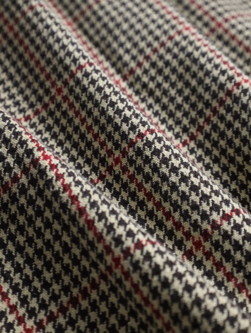 J.CREW houndtooht & check cotton shirt beige-black-red