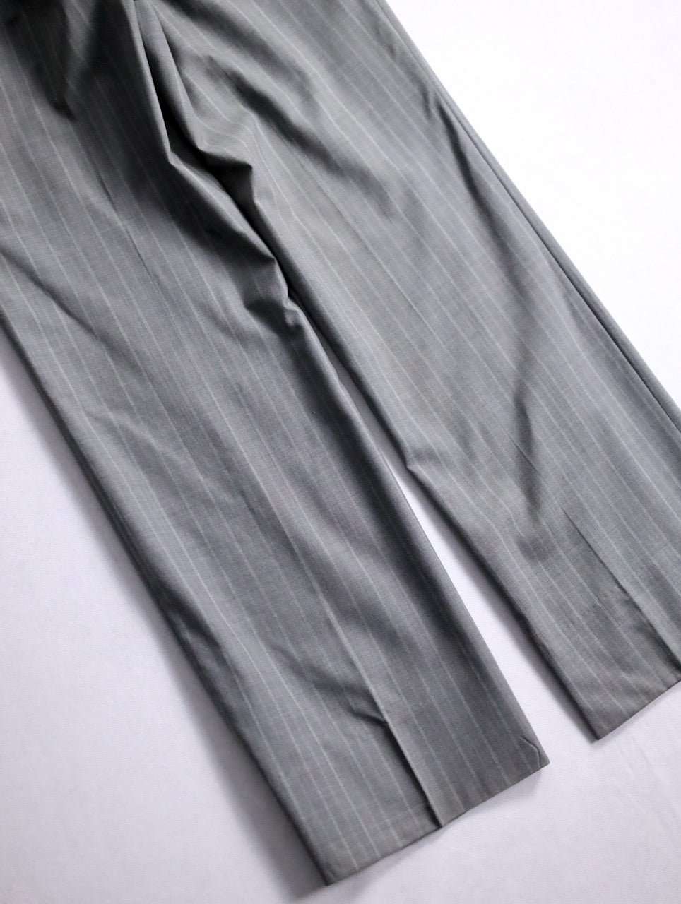 striped staright easy pants brown-white