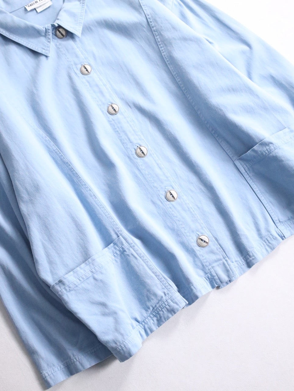 dolman sleeve cotton shirt jacket usa lightblue