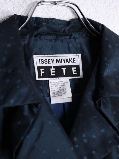 ISSEY MIYAKE silk middle coat tamamushi blue