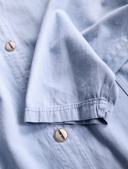 dolman sleeve cotton shirt jacket usa lightblue