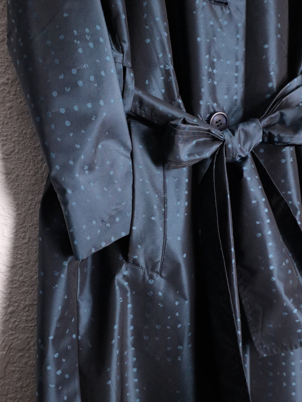 ISSEY MIYAKE silk middle coat tamamushi blue