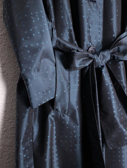 ISSEY MIYAKE silk middle coat tamamushi blue
