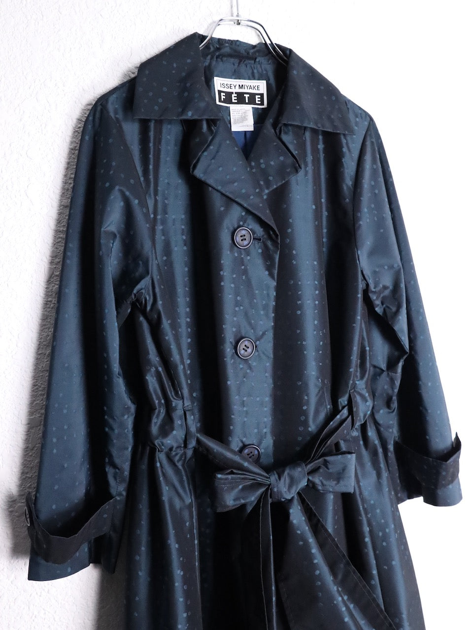 ISSEY MIYAKE silk middle coat tamamushi blue
