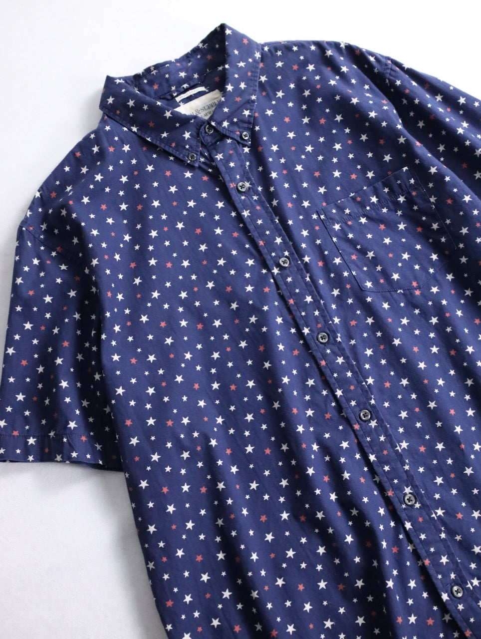 Ralph Lauren S/S star pattern shirt navy-white-red