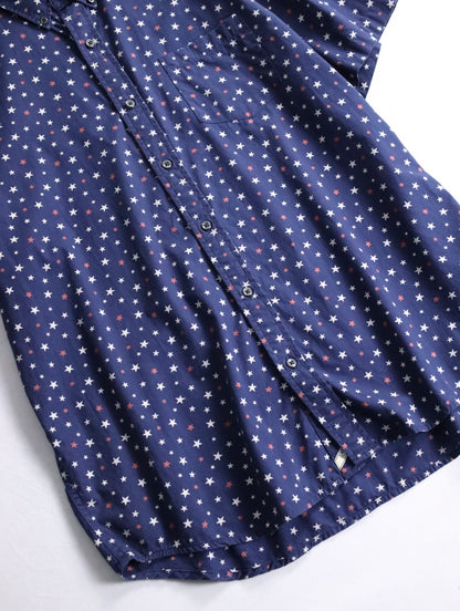 Ralph Lauren S/S star pattern shirt navy-white-red