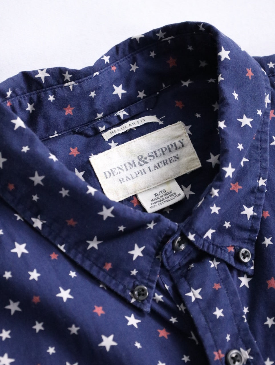 Ralph Lauren S/S star pattern shirt navy-white-red