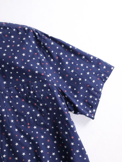 Ralph Lauren S/S star pattern shirt navy-white-red