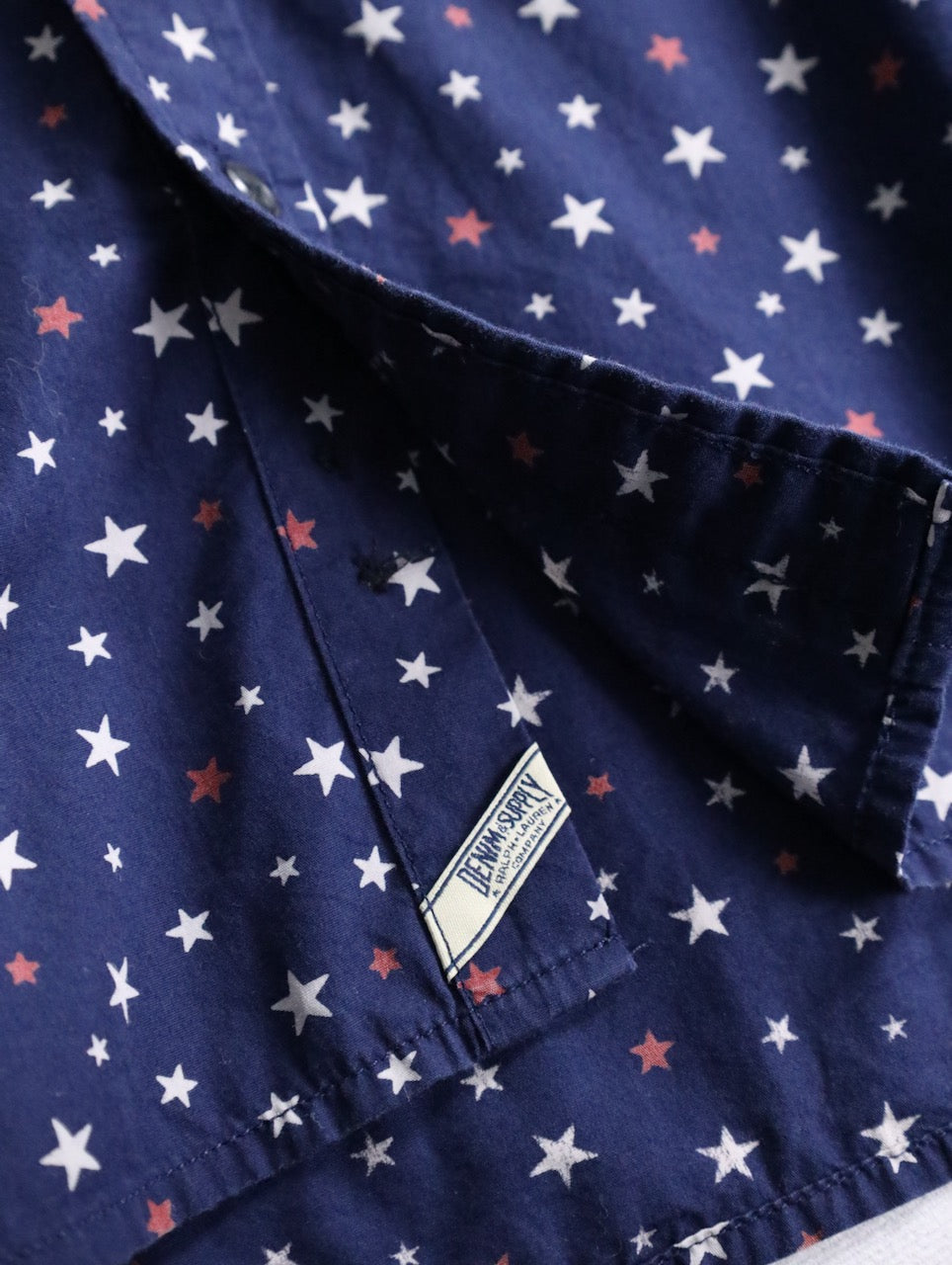 Ralph Lauren S/S star pattern shirt navy-white-red