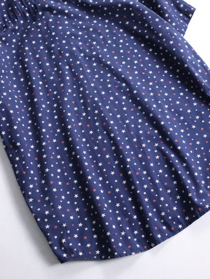 Ralph Lauren S/S star pattern shirt navy-white-red