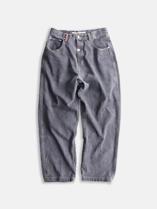 90-00s buggy denim pants black