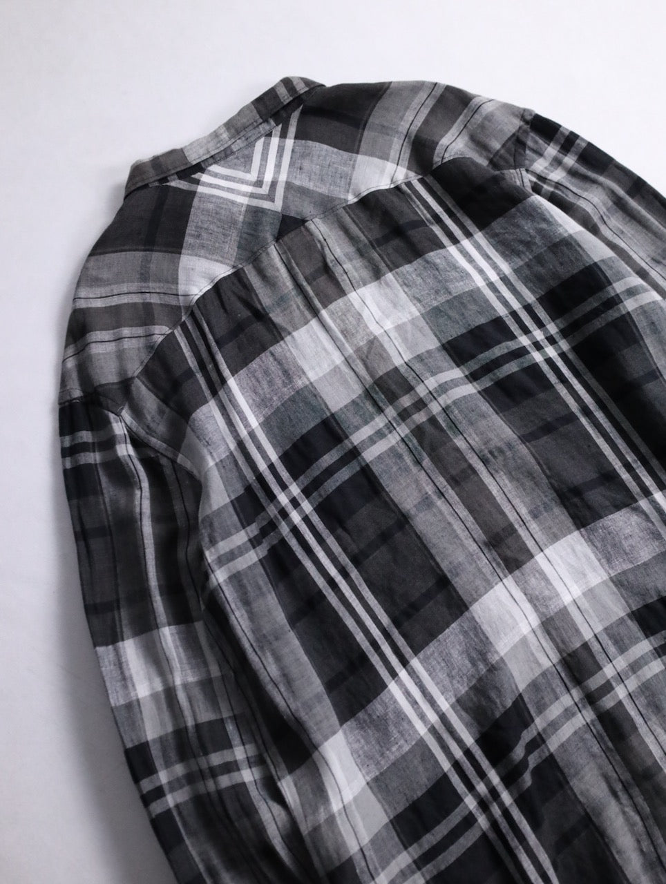 Paul Smith linen check shirt black-gray-white