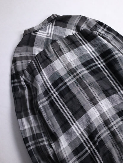 Paul Smith linen check shirt black-gray-white