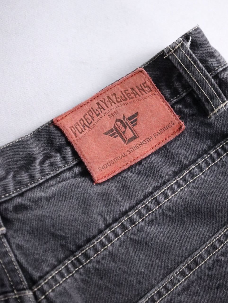 90-00s buggy denim pants black