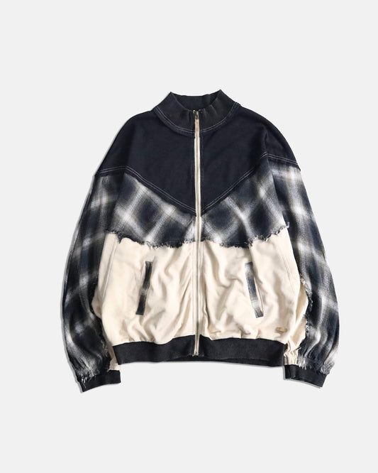 ombre textile switch over zip jacket black-white