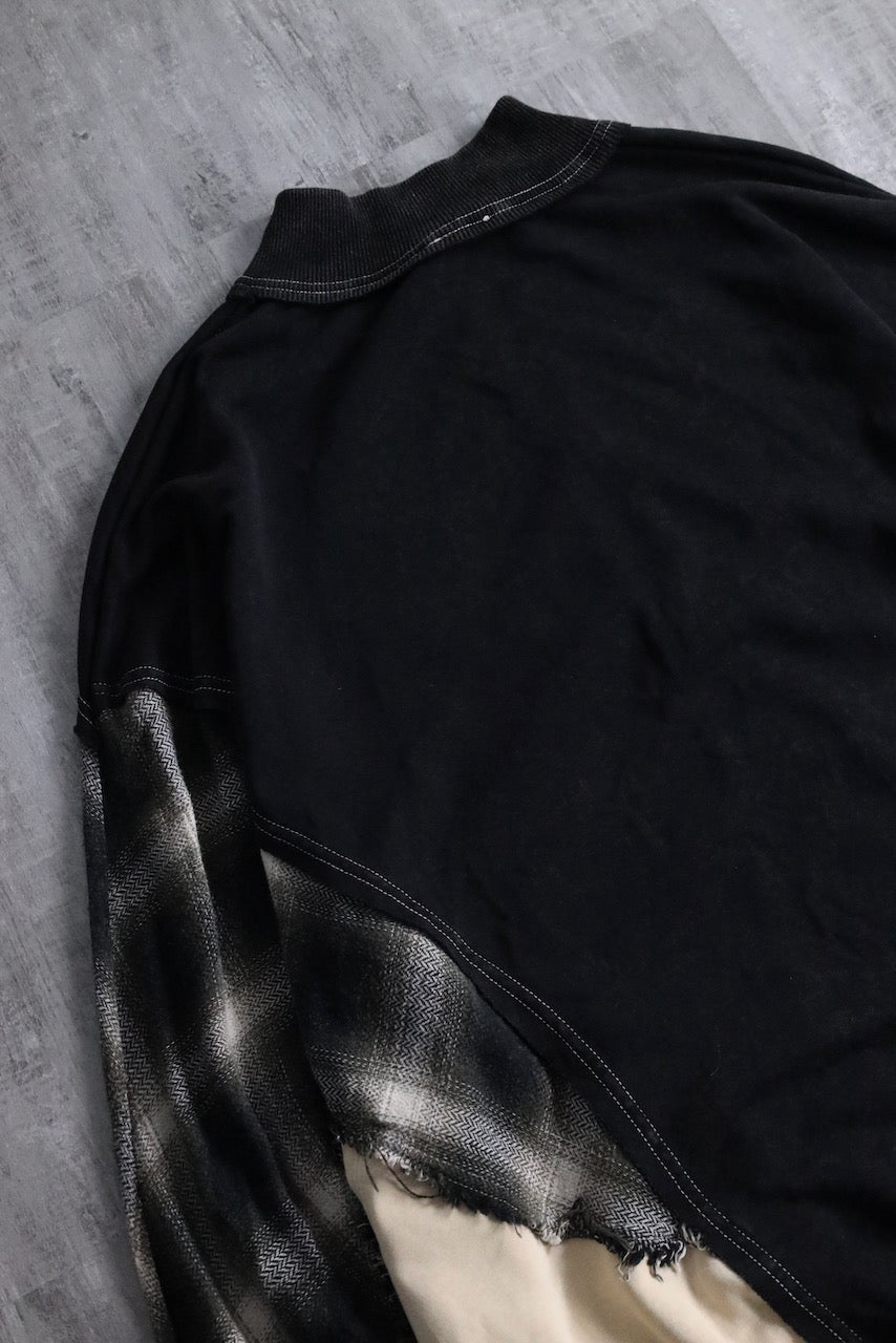 ombre textile switch over zip jacket black-white