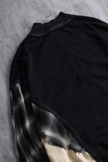 ombre textile switch over zip jacket black-white