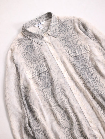 OLD NAVY python pattern sheer shirt ivory-gray