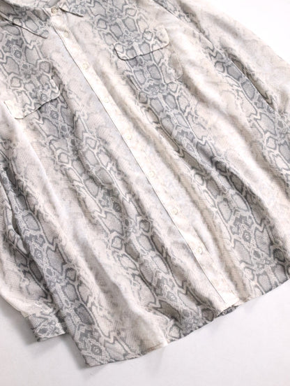 OLD NAVY python pattern sheer shirt ivory-gray